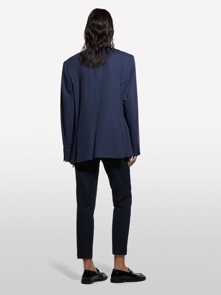 Dark blue slim fit chinos - women's chino trousers - Dark Blue | Sisley image number 2